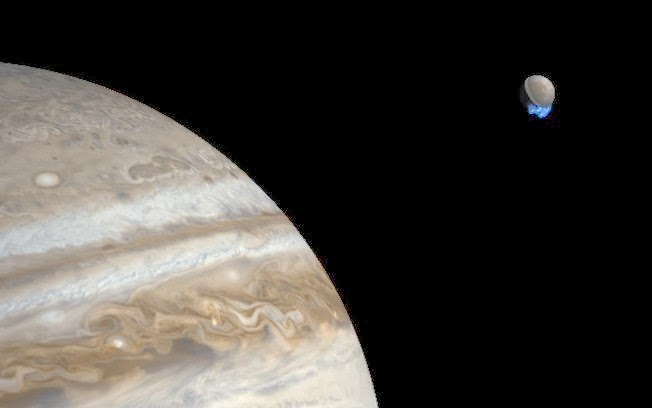 Hubble capta imagens de vapor d'água em lua de Jupiter