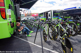 Team Cannondale set up at bike race