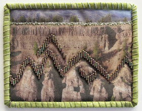 Robin Atkins, Travel Diary quilt, rock formations, Yellowstone National Park