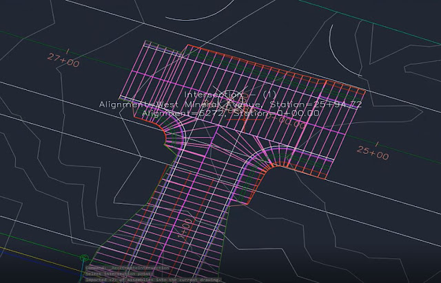 Intersection using a corridor in Autodesk Civil 3D