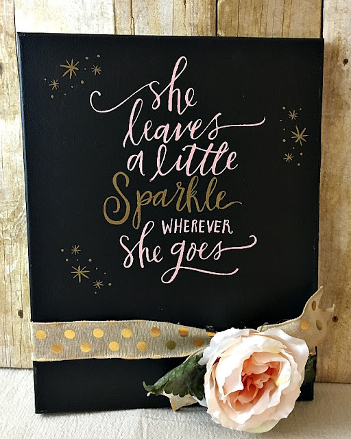 Vintage Paint and more... She leaves a little sparkle sign done with Chalk Couture chalk paste and transfer