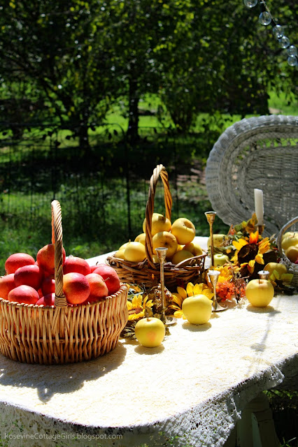 Fall apple orchard table