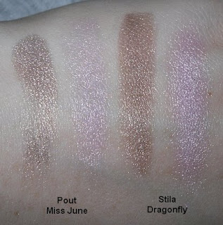 pout miss june stila dragonfly swatches