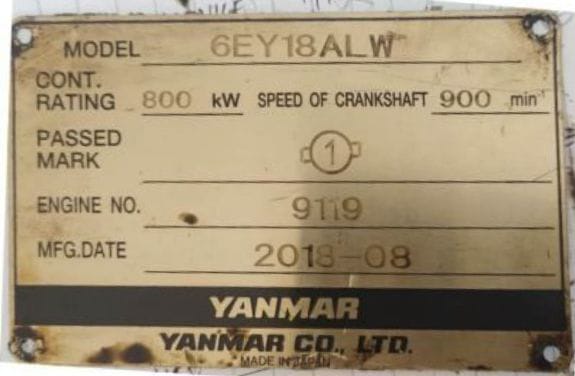 YANMAR 6EY18ALW MARINE GENERATOR