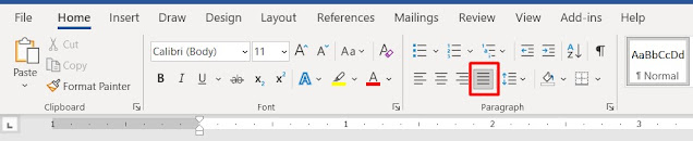 Text Alignment in MS Word-justify