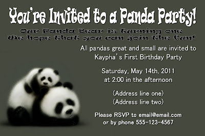 birthday party invitations templates for boys
 on Panda Party Wrap Up ~ Creative Green Living