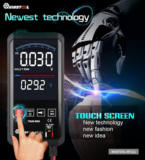 Mustool MT111 Digital Multimeter 6000 Counts Intelligent Scanning Digital Multimeter AC DC Measurement NCV True RMS Measurement