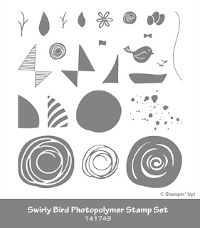  Swirly Bird Photopolymer Stamp set