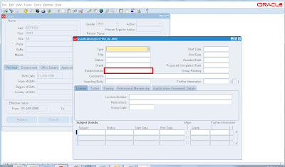 How to Upload Establishment in Employee Qualification in Oracle HRMS