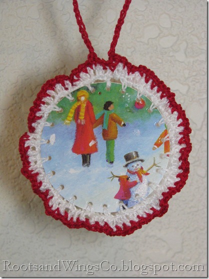 21 Crochet ornament out of a christmas card