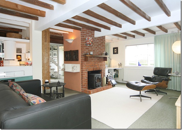 Sala e cozinha. Projeto de Clifford Nicholls