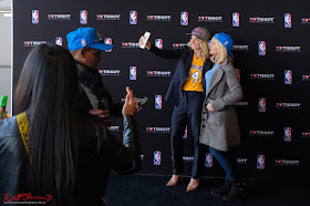 Lauren Hannaford and Jana Hocking getting some selfie time at the TISSOT NBA Finals Party Sydney - Photography by Kent Johnson.