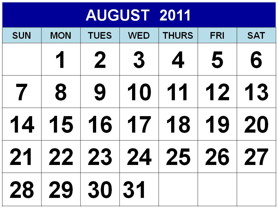printable august 2011 calendar. august calendar 2011 printable