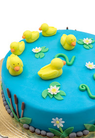 Duck fondant chocolate cake ducks and water lilly