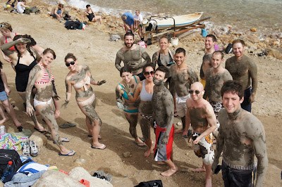 Benjamin Rubenstein and Birthright Israel group at Dead Sea, Israel