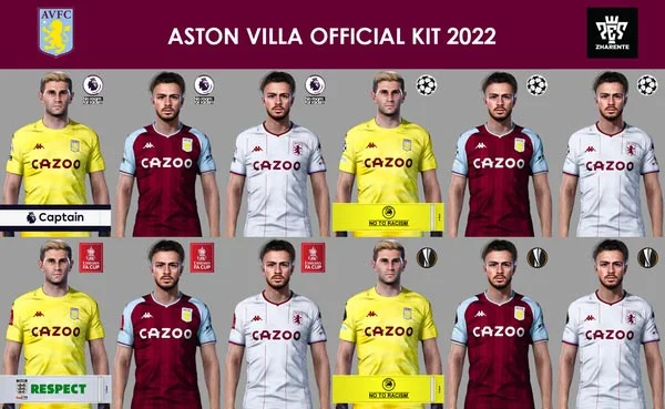 Aston Villa & Newcastle 2021-2022 Kits For eFootball PES 2021