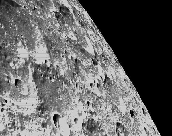 An image of the lunar surface that was taken by the optical navigation camera aboard NASA's Orion spacecraft...on November 21, 2022.