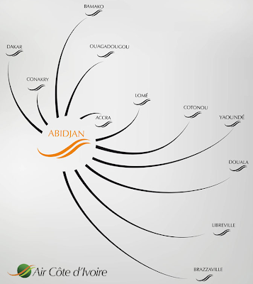 Air Cote d'Ivoire's route map