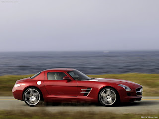 2011 Red Mercedes-Benz SLS AMG US Version Side View