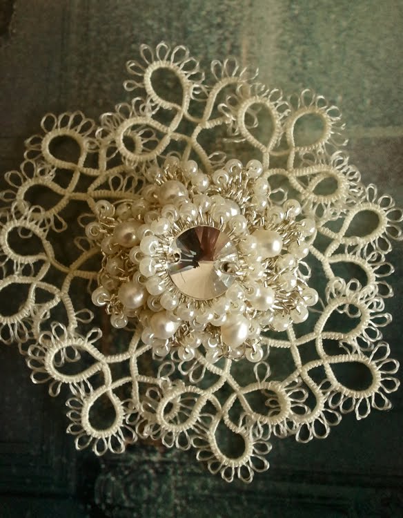 center piece for wrist silk taffeta band silver lace brooch wedding