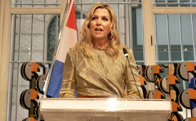 Claes Iversen Couture Spring Summer 2019 collection. Queen Maxima wore an embellised draped midi dress by Claes Iversen