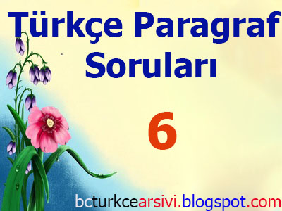 Soruid=06 | Türkçe Paragraf Soruları-6 | Türkçe Paragrafta Yapı Soruları