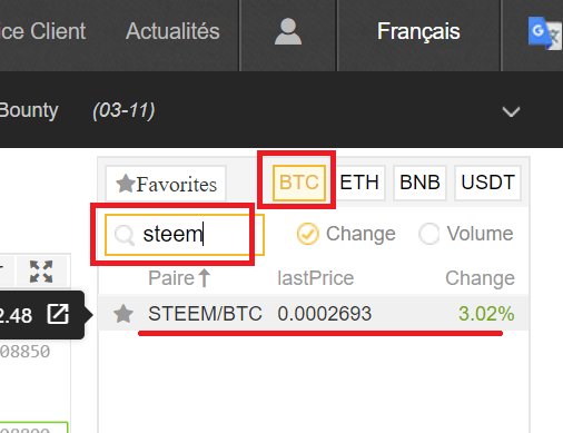 Binance trading steem btc