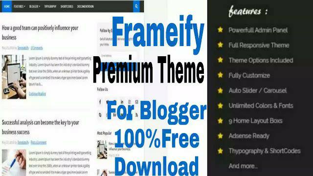 Frameify Premium Responsive Blogger Theme