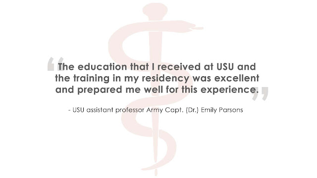 “The education that I received at USU and the training in my residency was excellent and prepared me well for this experience.”