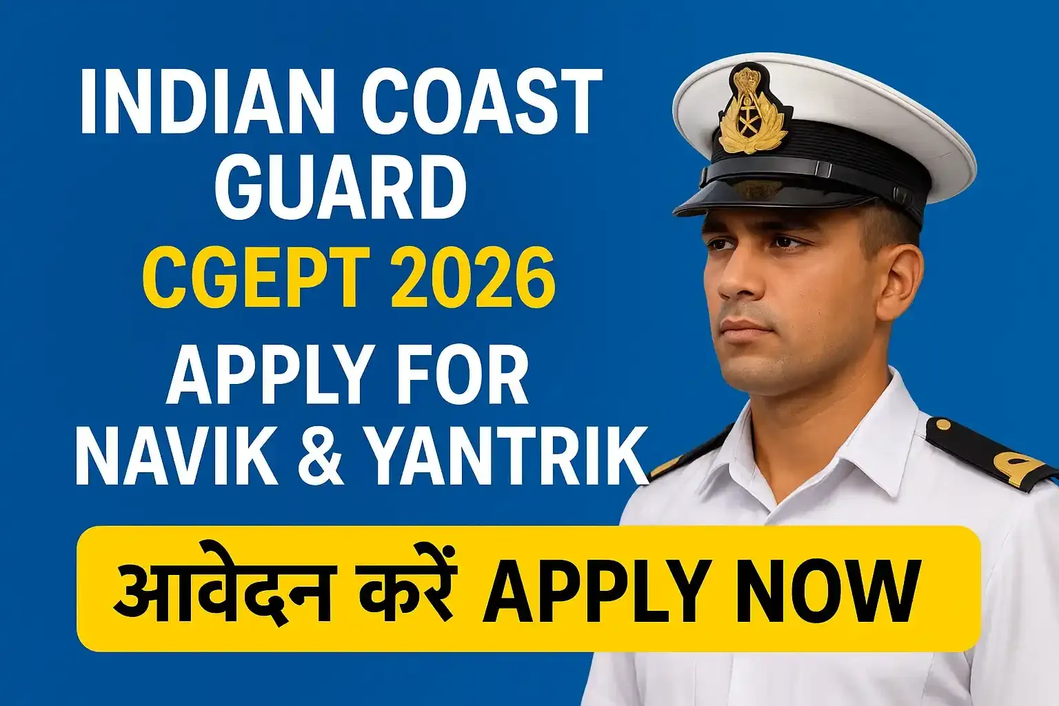 Indian Coast Guard CGEPT 2026 Recruitment | Apply Navik & Yantrik