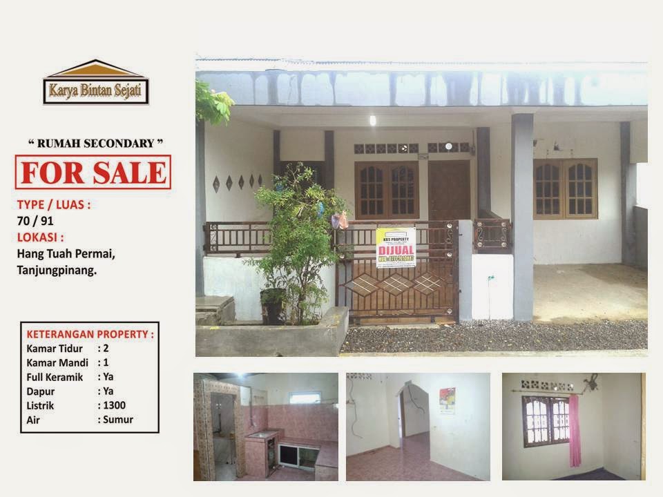 DIJUAL RUMAH JL. HANG TUAH PERMAI TANJUNGPINANG  KBS 