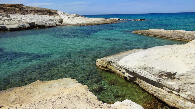 Small Sarakiniko beach Milos island