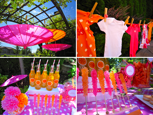 here is another pink and orange girl baby shower i