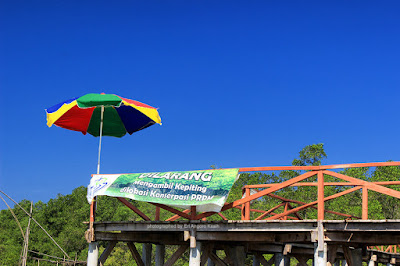   Himbauan menjaga lingkungan di kawasan konservasi Mangrove Batu Karas.