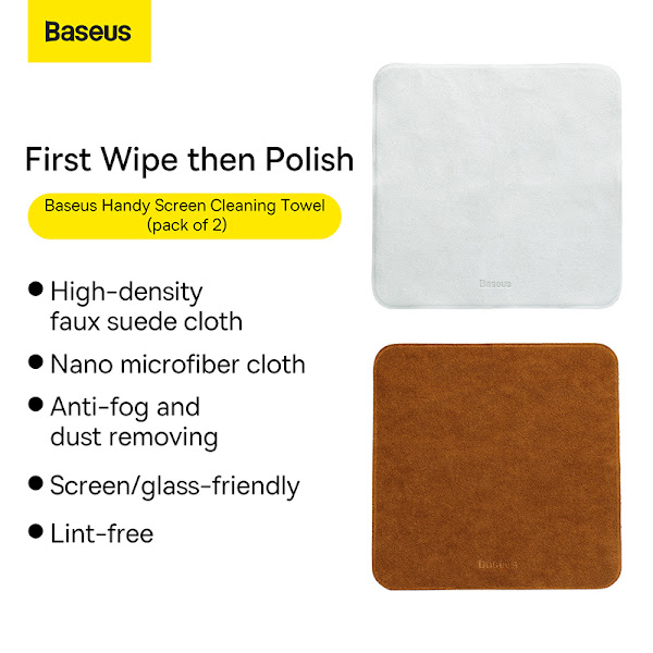 Khăn vệ sinh màn hình chống trầy Baseus Auto-care Handy Screen Cleaning Towel (pack of 2)