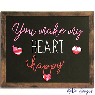 you make my heart happy love quote chalkboard writing