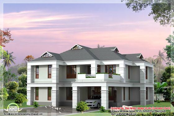 sloping roof house