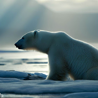 Polar Bear sit on ice