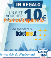 Logo Neutromed ti regala 12.000 voucher TicketOne da 10 euro: premio sicuro