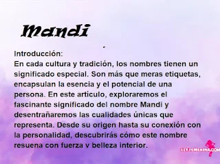 significado del nombre Mandi