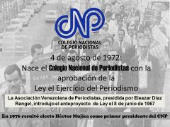 Periodistas venezolanos conmemoran 45 años de la promulgación de la Ley.