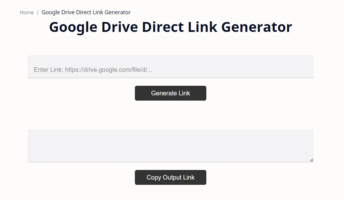 Google Drive Direct Link Generator Web Tool