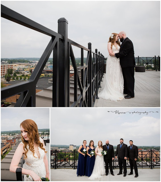 redhead bride, rooftop wedding, kalamazoo