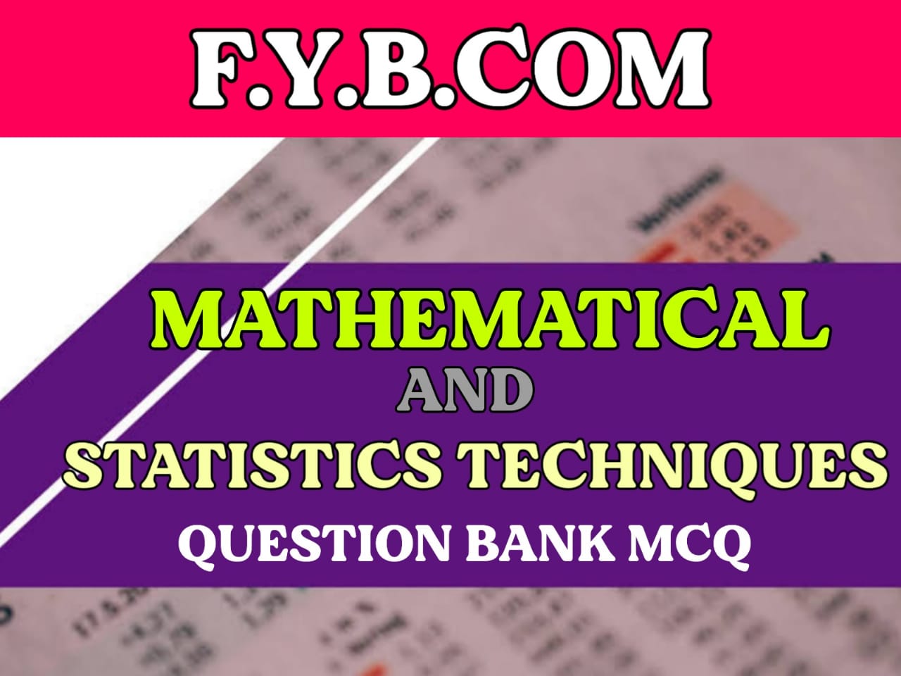 Mathematical and Statistical Techniques MCQ PDF