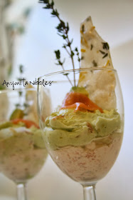 Savory mousse with lemon and thyme paper