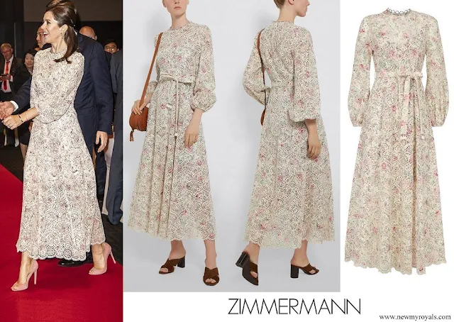 Crown Princess Mary wore Zimmermann floral eyelet dress