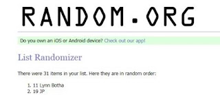 Copy & paste of Random.org results