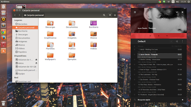 Ubuntu desktop - escritorio de Ubuntu con AIMP3