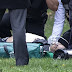 White House is put on lockdown after man on a mobility scooter sets himself on fire outside the North Lawn as secret service swoop to arrest him and 'suspicious package is found nearby' (9 Pics)