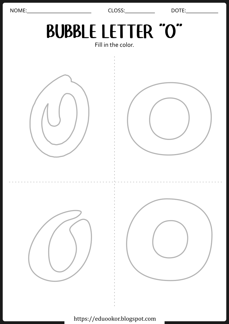 Bubble Letter O Worksheet